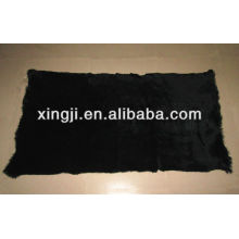 Sheared 1.5cm European rabbit fur plate dyed black color 12skins or 9skins